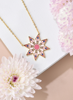 八角项链镀金原创设计轮盘珐琅