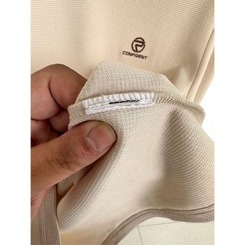 H家、余单！少量现货！54棉+38莫代尔 春秋圆领打底杏色长袖T恤衫 - 图3