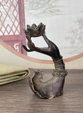 佛手莲花倒流香古典中式风香插摆件家居装饰复古仿古香托