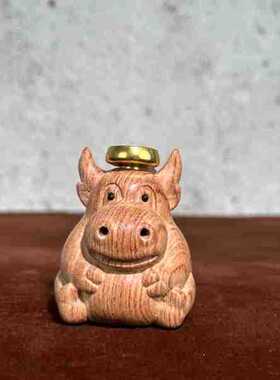 花梨木可爱牛牛气冲天倒流香具禅意摆件家居茶宠室内净化散味