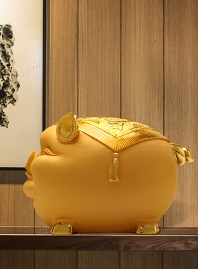 金猪摆件 儿童成人存钱罐 树脂工艺品家居装饰品开业礼品