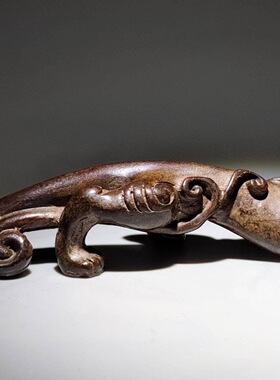 仿古实心螭龙摆件镇纸笔架镇尺茶宠家居桌面装饰摆件