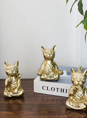 北欧创意简约抽象套三狗动物装饰客厅酒柜电视柜摆件桌面摆设陈列