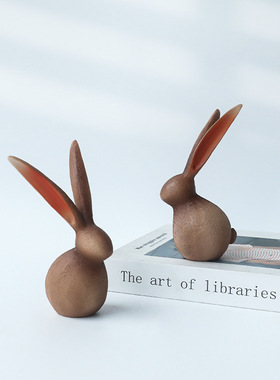 北欧家居树脂兔子摆件创意桌面酒柜装饰品摆件结婚礼物房间小摆设