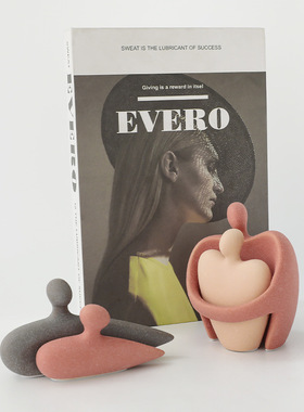 创意抽象ins风拥抱人物情侣摆件北欧家居客厅玄关电视柜桌面装饰