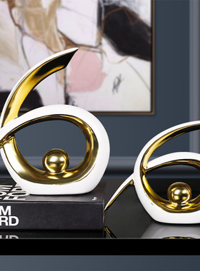 新中式轻奢六六大顺陶瓷装饰摆件酒店玄关电视柜家居装饰开业礼品