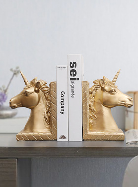北欧轻奢独角兽书靠酒柜电视柜客厅办公室创意装饰工艺品小摆件