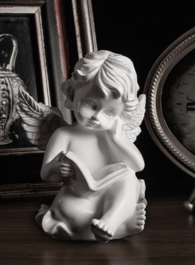 卧室儿童房间布置读书天使宝宝名宿别墅装饰雕塑装饰品艺术工艺品