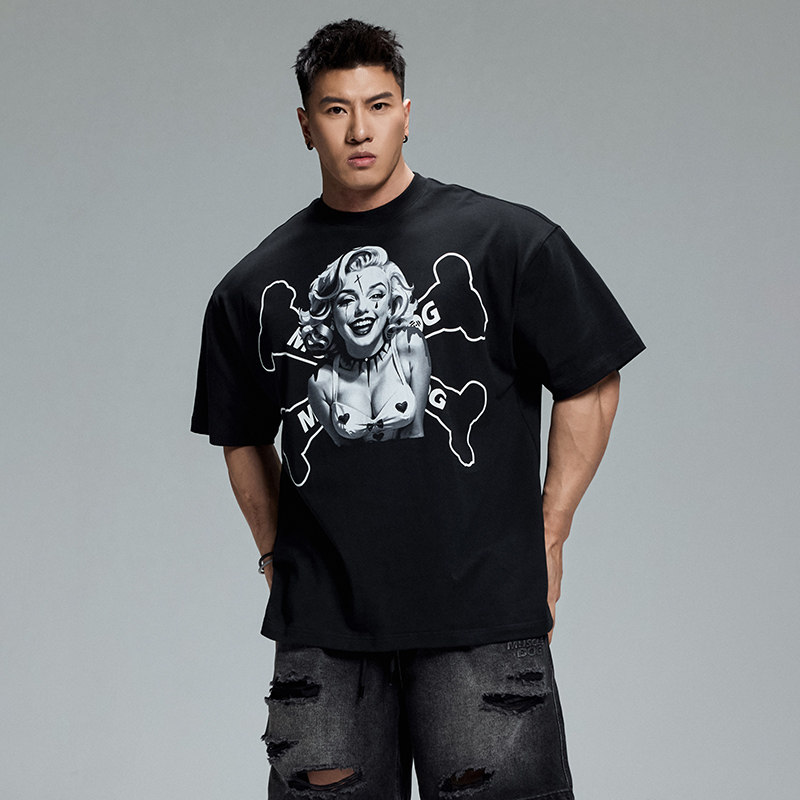 肌肉狗 运动休闲短袖T恤男时尚性感印花宽松半袖上衣训练健身衣服,淘宝优惠券,粉丝福利购,淘宝优惠卷