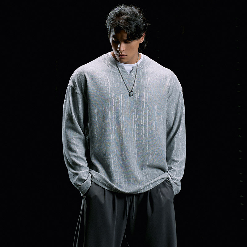 肌肉狗 运动T恤男秋季新品美式肌理做旧假两件休闲长袖训练健身衣,淘宝优惠券,粉丝福利购,淘宝优惠卷