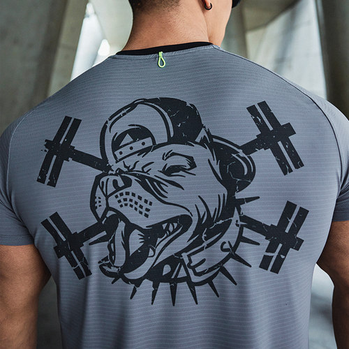 肌肉狗 健身衣男2025新款夏季弹力透气健身短袖t恤薄款运动训练服 - 图1