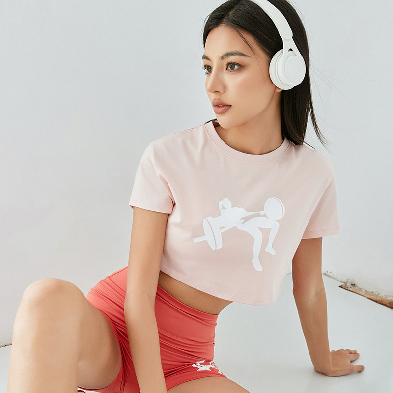 肌肉狗 臀王款 运动T恤女夏季美式印花宽松短款休闲训练健身上衣,淘宝优惠券,粉丝福利购,淘宝优惠卷