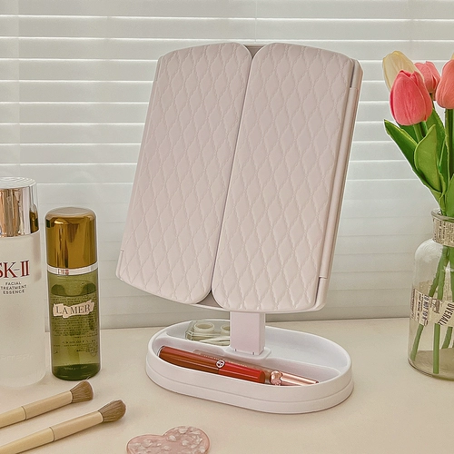 Сделать -зеркальный рабочий стол с легкой зарядной зеркальной оболочкой оболочка с двойной открывающей дверью складной зеркало сетевая сеть красная светодиодная заправка зеркало