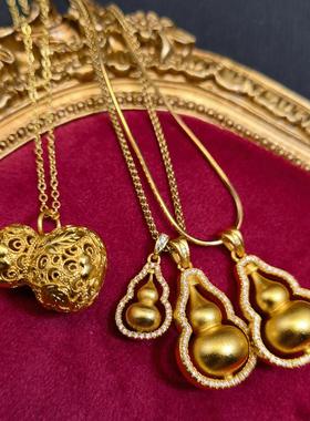 葫芦项链铜镀金新年金刚杵貔貅