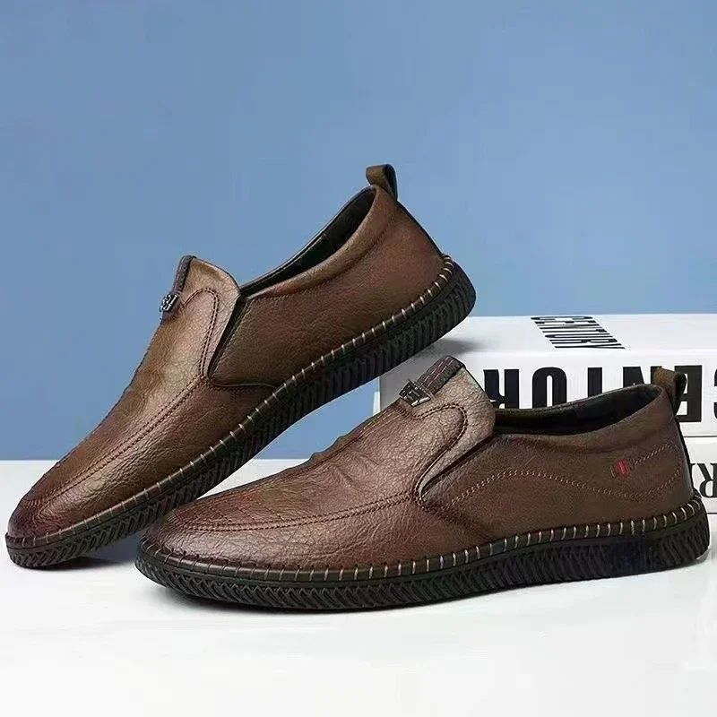 Breathable Business Leather Men Shoes Summer Slip on Loafer-图0