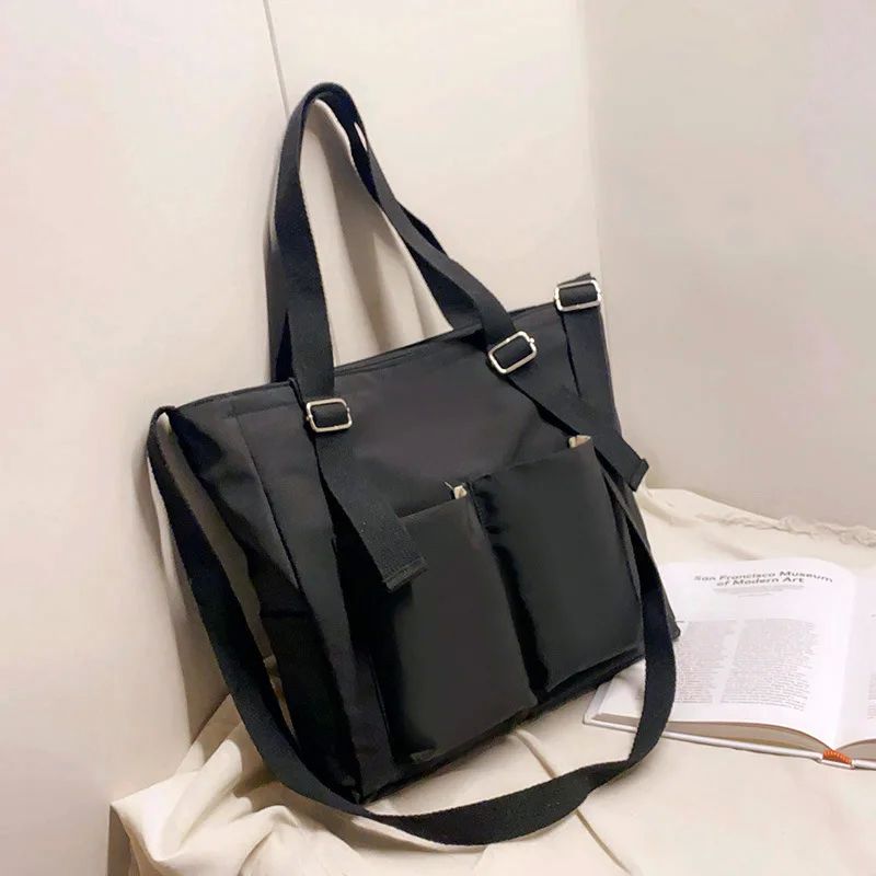 Women's Bag Shopper Simple Fashion Zipper Handbags Nylon Wat - 图3