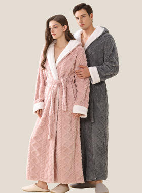 Temu Fully Managed Long Hooded Flannel Nightgown Women's Thi