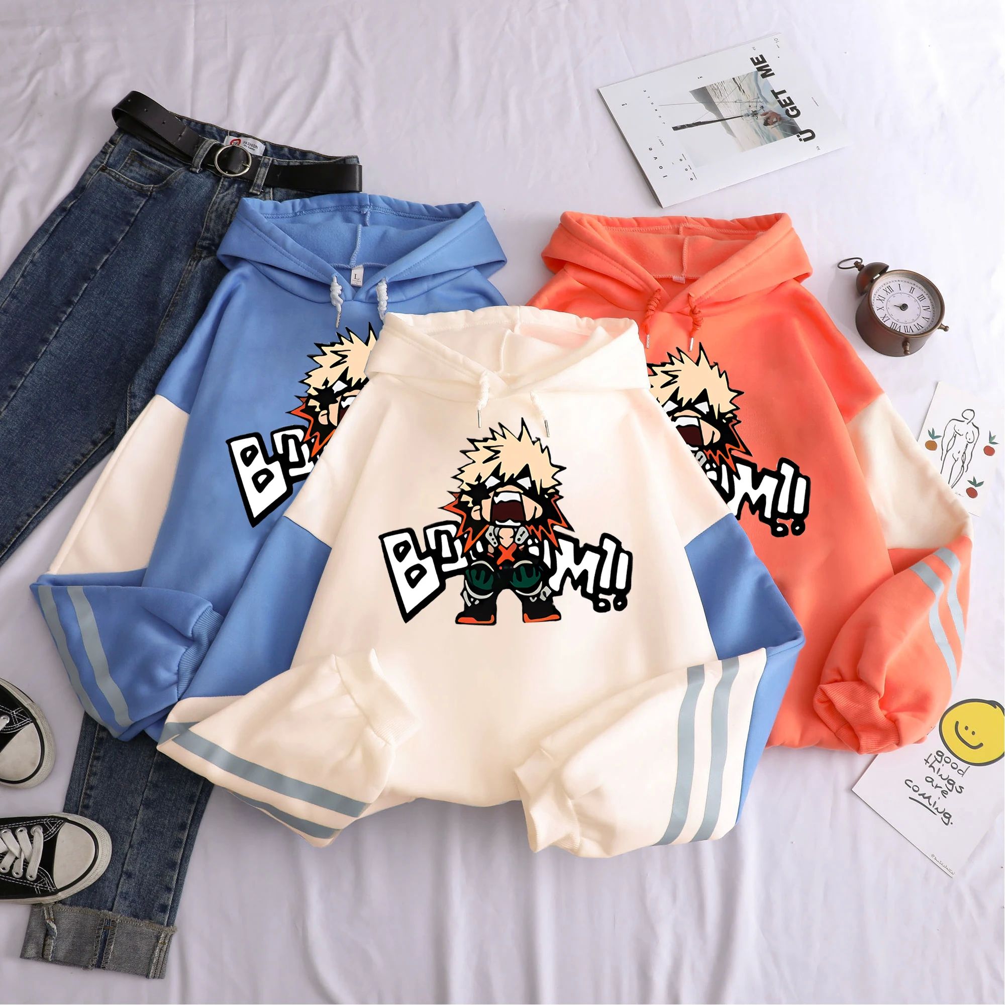 Anime My Hero Academia Kawaii Bakugo Katsuki Manga Hoodies M - 图3