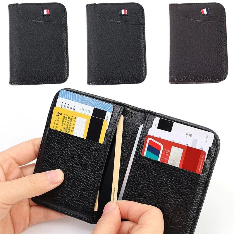 Men Mini Portable Super Slim Wallet PU Leather Credit Card W - 图0