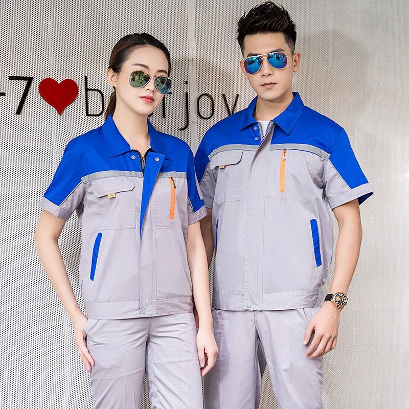 Summer Work Clothing Men Working Coveralls Reflective Tape T - 图1