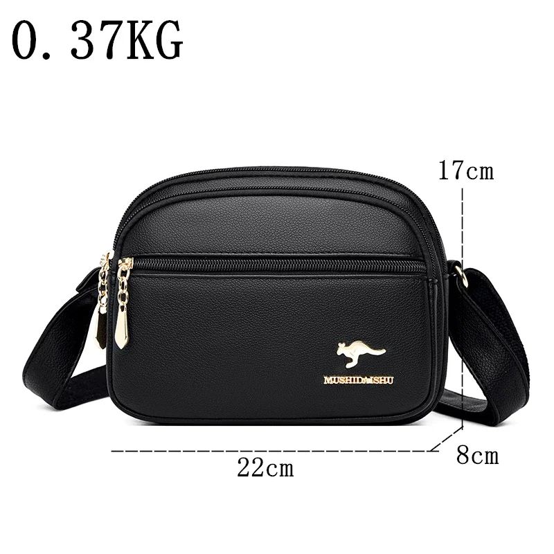 High Quality Soft Leather Purse Fashion Women Shoulder Messe - 图2