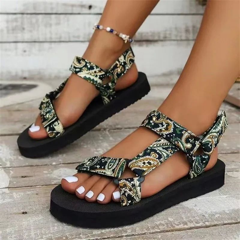 Summer Flat Women's Shoes Hemp Rope Set Foot Beach Sandals O - 图1