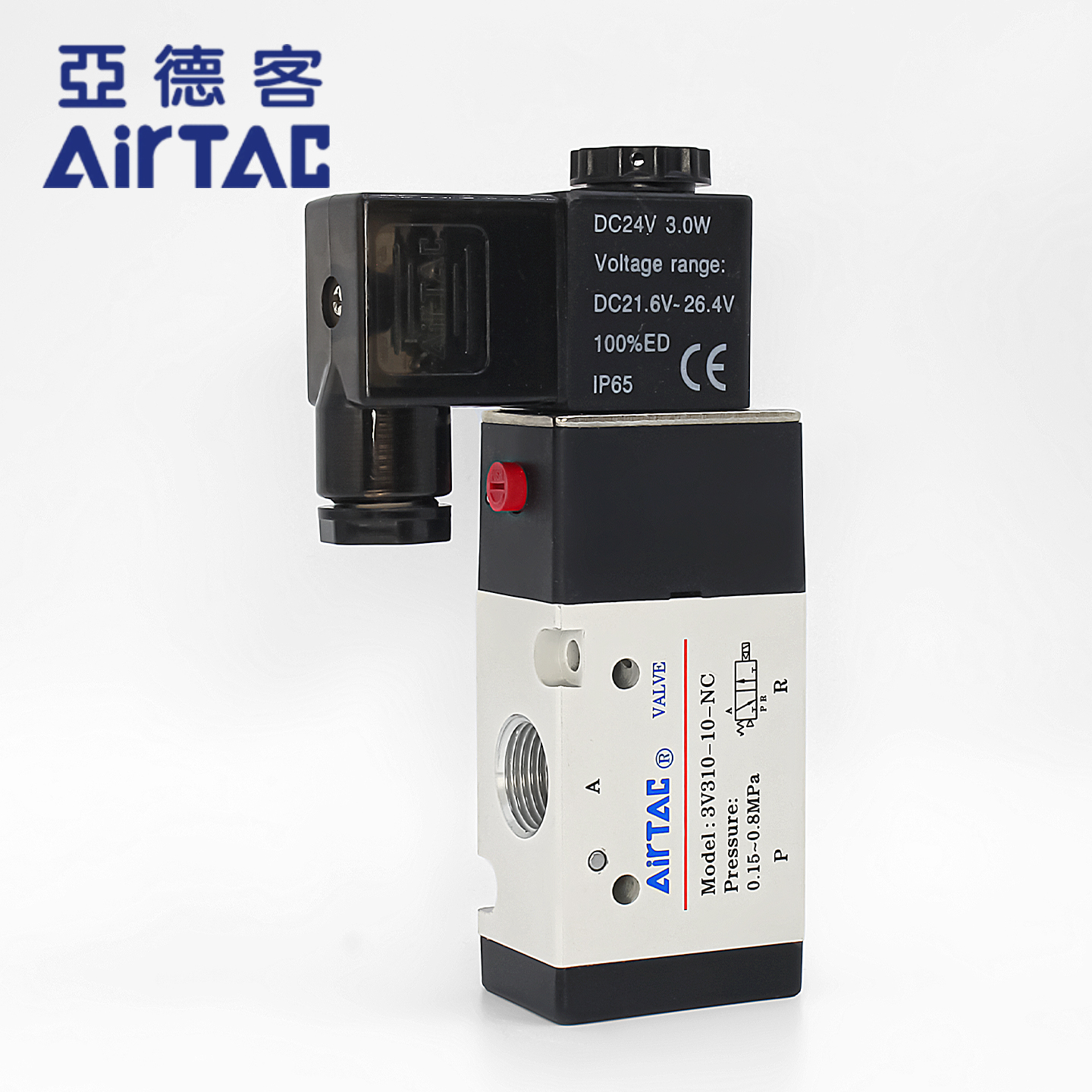 亚德客二位三通常闭电磁阀3V110-06/3V210-08/3V310-10NC电子气阀 - 图3