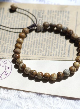 超补土南非图画石手链天然石手串