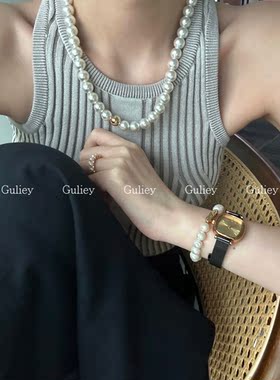 故里宜施家珍珠纯银镀金项链