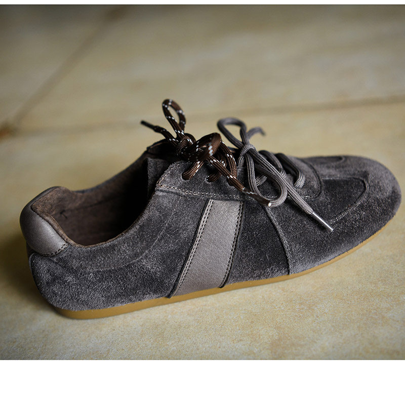 复古磨砂牛皮休闲德训鞋女时尚运动鞋深口系带单鞋平底鞋41大码,淘宝优惠券,粉丝福利购,淘宝优惠卷