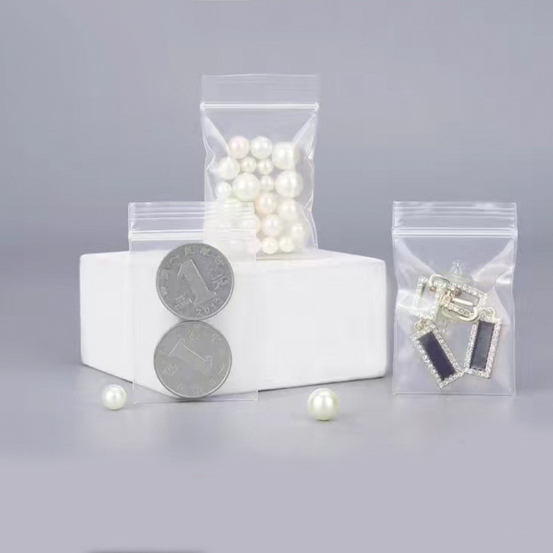 Ready-stock ziplock bags, thickened small bags, jewelry small packaging bags, rings and earrings plastic bags, transparent PE sealed bags