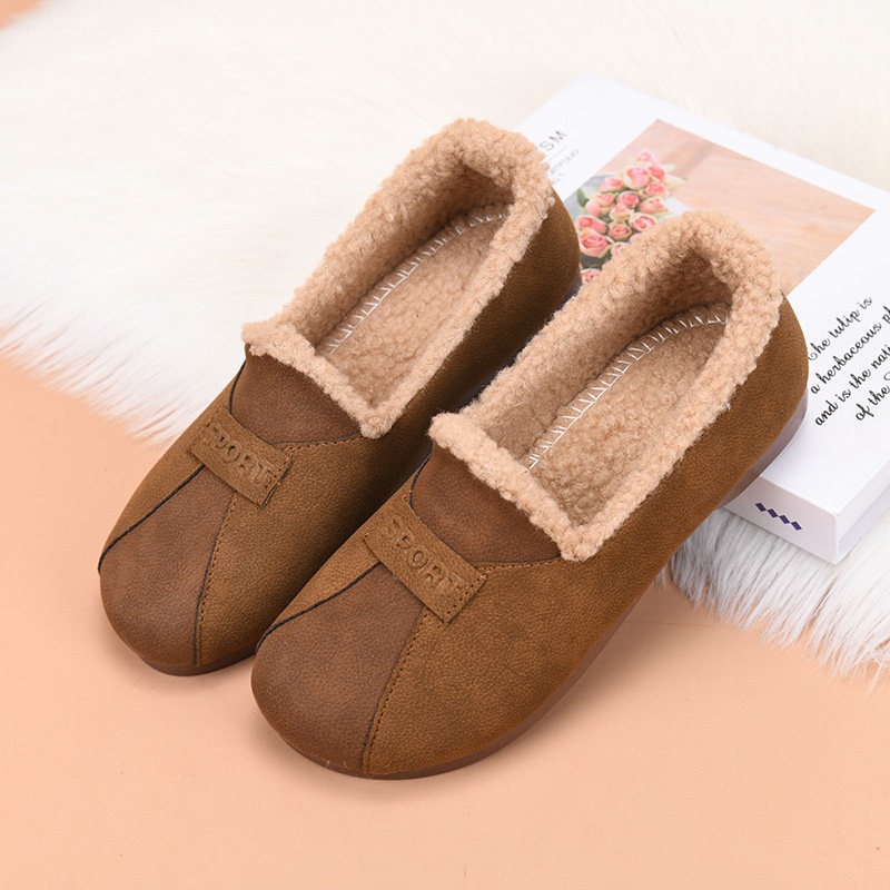 冬季老北京棉鞋女加绒保暖妈妈鞋新款毛毛鞋平底豆豆棉靴加厚防滑,淘宝优惠券,粉丝福利购,淘宝优惠卷