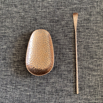 West Cloud Hall -- pure handmade red copper pure copper tea spoon tea shovel tea while teaspoon teaspoon tea lotus tea tray 6 gentleman I