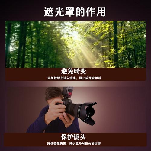 遮光罩适用佳能RF50 1.8小痰盂镜头R50 R7 R10 R100 R8 R5 R6相机 - 图2