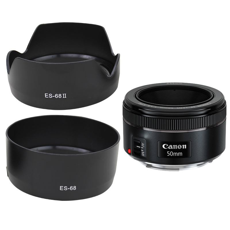 佳能ES68遮光罩适用EF50/1.8小痰盂三代镜头6D M50 200D 90D相机 - 图3