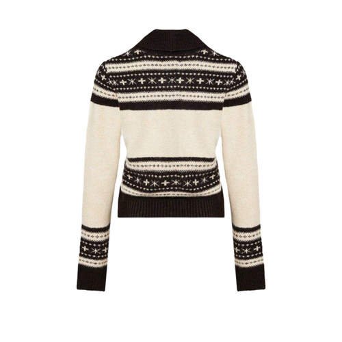 UR&DC2025冬季新款法式都市学院风趣味图案针织开衫女毛衣外套厚 - 图0