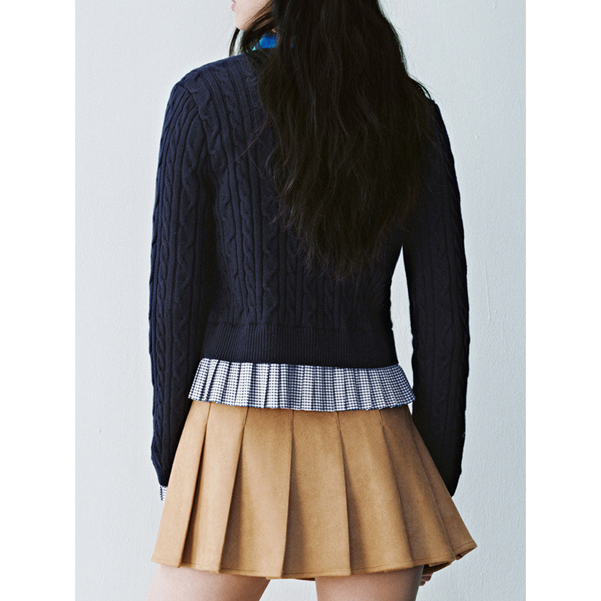 UR&DC2025春季新款设计感都市海军学院风拼接针织开衫女毛衣外套,淘宝优惠券,粉丝福利购,淘宝优惠卷