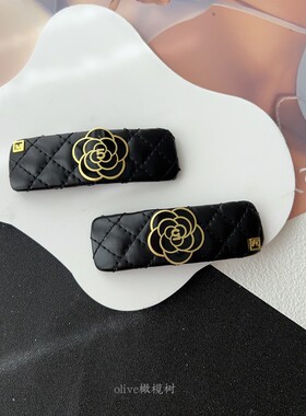 侧边夹后脑勺夹皮革气质法式新