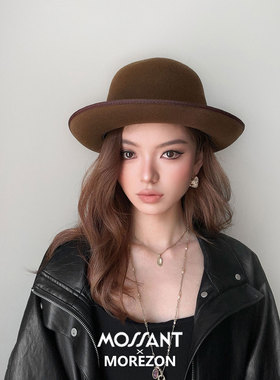 MOREZON【Mossant】26秋冬新款经典百搭澳洲羊毛可造型折叠礼帽女