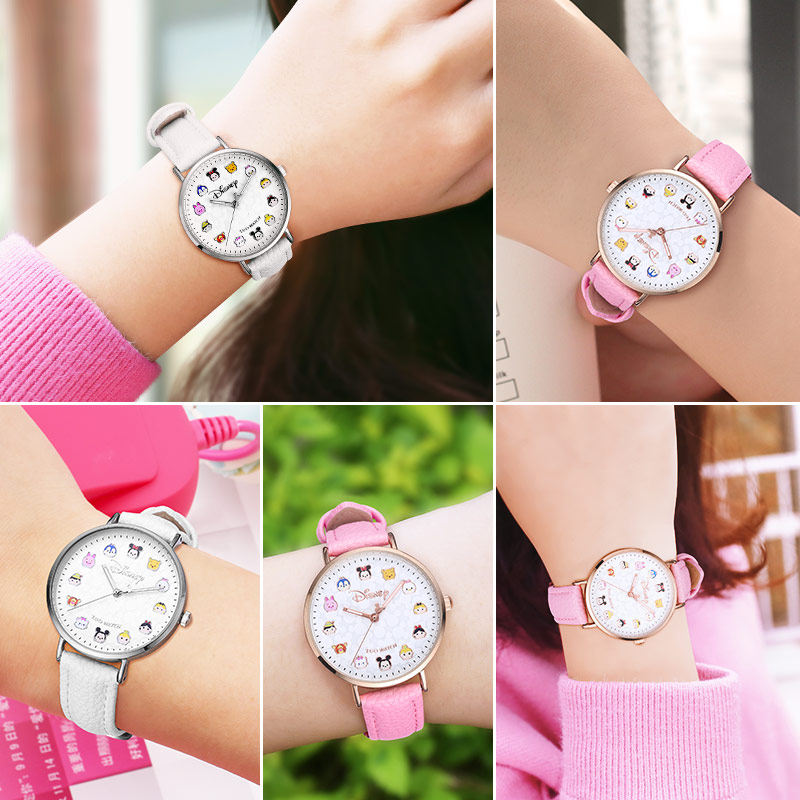 迪士尼真皮针扣表链浪琴卡西欧表带 型爵手表配件