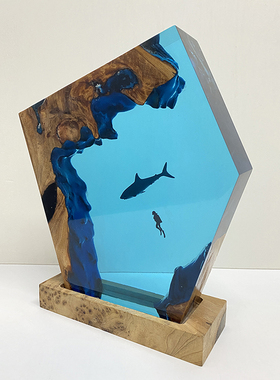 可发光室内家居饰品树脂实木送礼