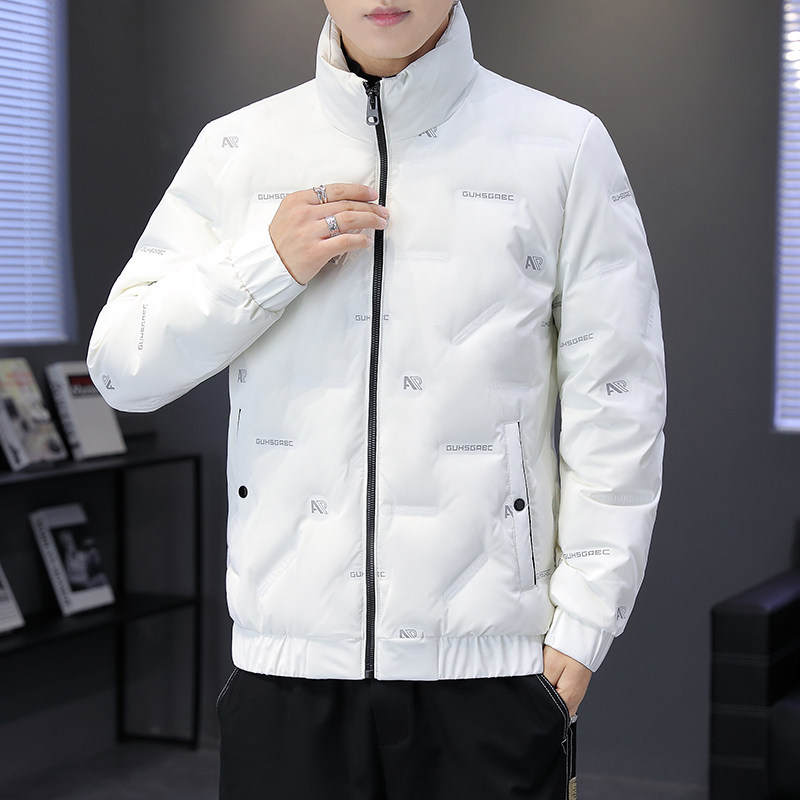 冬季新款男士羽绒服立领时尚轻薄保暖短款白鸭绒青年男装加厚外套