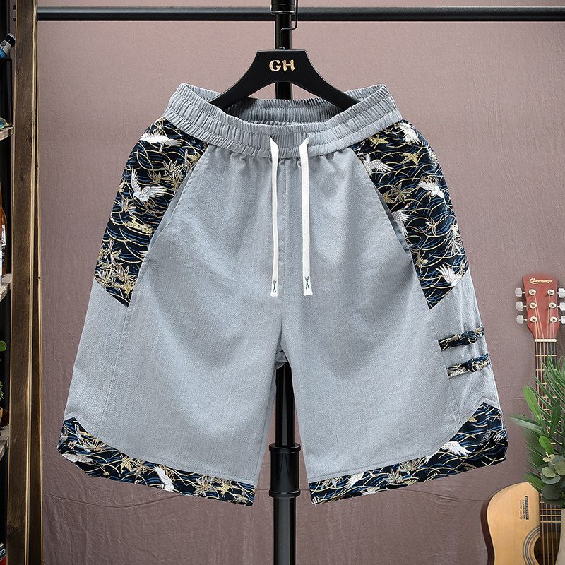 新中式短裤男夏季薄款宽松休闲五分裤子青年潮牌国风男装运动中裤,淘宝优惠券,粉丝福利购,淘宝优惠卷