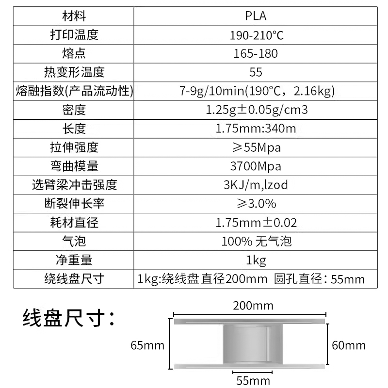 3D打印机耗材 pla耗材1kg 3d打印耗材ABS 3D画笔打印耗材FDM 1.75 - 图3