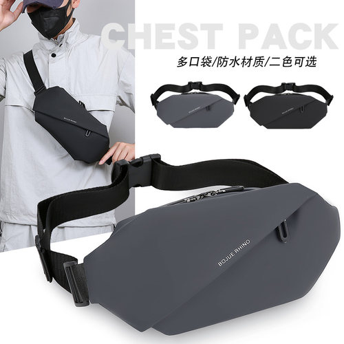 夏季手机腰包男士胸包日系简约轻便单肩小背包女休闲运动斜挎包男 - 图1