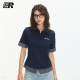 ER contrasting color stitching fake two-piece short-sleeved POLO shirt T-shirt