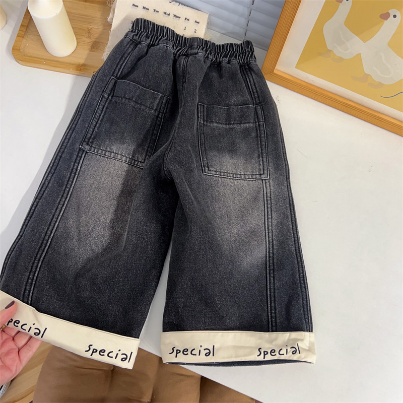 儿童加绒阔腿牛仔裤2025新款冬季男童洋气加厚长裤中小童保暖裤潮,淘宝优惠券,粉丝福利购,淘宝优惠卷