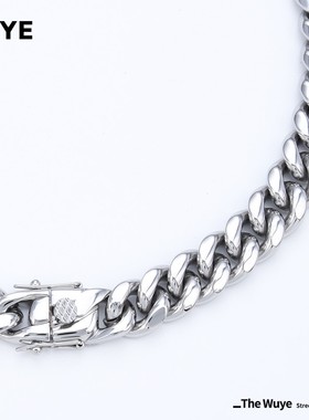 cubanchain古巴项链男银色短款