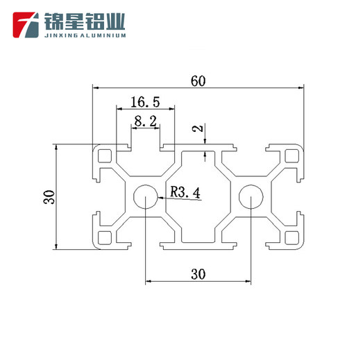 3060铝型材 工业铝材 铝合金框架 流水线铝型材 U型铝型材欧标 - 图3