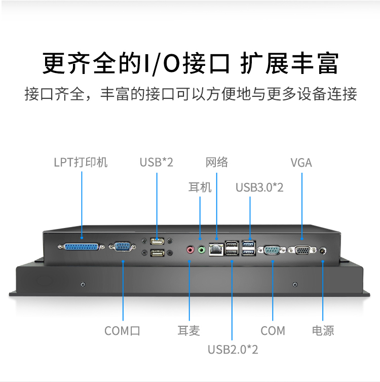 艾尔葳工控一体机电容触摸屏8/10/12/15/17/19/21寸工业平板电脑全封闭显示器嵌入式壁挂PLC酷睿i5四核J1900-图3